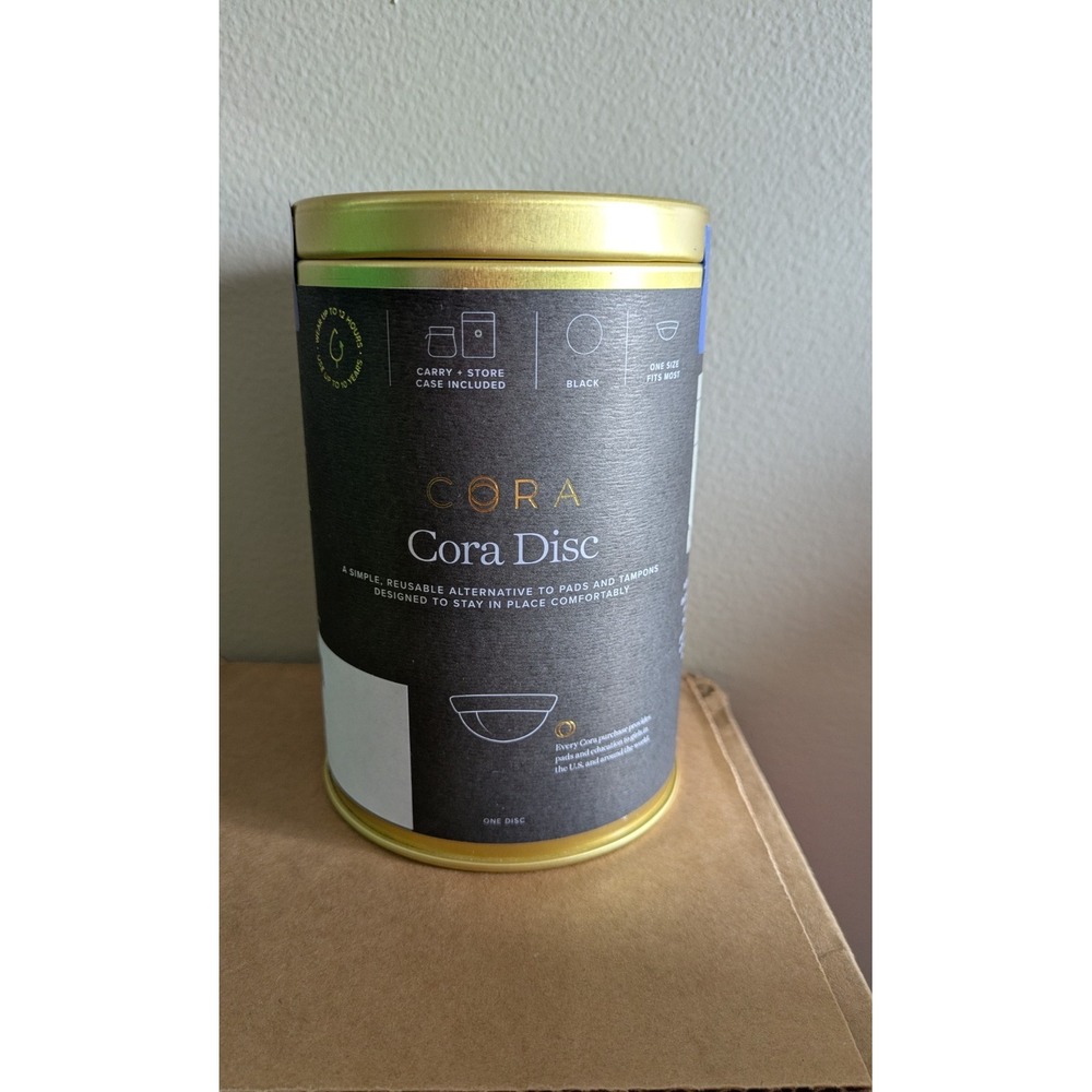 CORA Menstrual Disc Black One Size + Carry & Storage Case Sealed